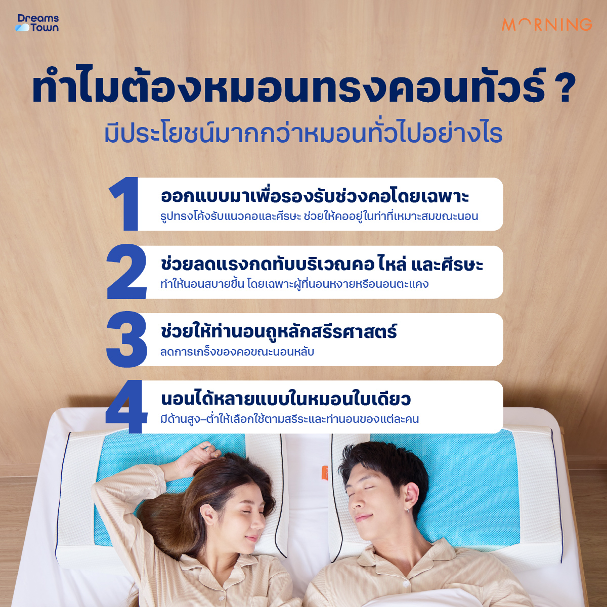 หมอนสุขภาพ MEMORY FOAM & GEL MORNING SLEEP FRESH PILLOW_3